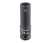 Cheie tubulara impact 1/2" 14 mm Fortum 4703214, CrMoV, L 78 mm