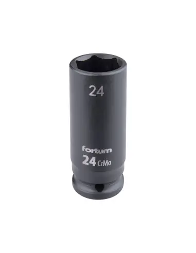Impact socket 24mm, FORTUM, 4703224, CrMoV, L 78mm