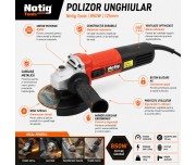 Polizor unghiular 850W, Notig Tools, N4235