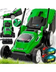 Mașină de Tuns Iarba cu Acumulator BAUG – 40V, 2×4Ah, Brushless, Lățime 38cm, Coș 50L, 6 Trepte Înălțime, B4361