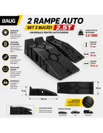 Set de 2 rampe auto, Baug, 2.5T, 17 cm x 30 cm x 90,5 cm, B3230