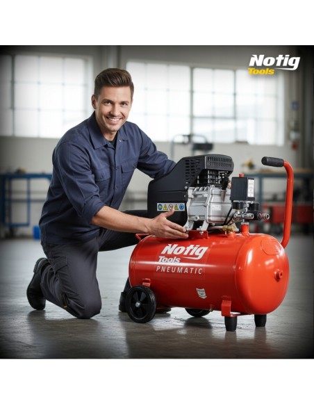Compresor de aer 50L, Notig Tools, 2CP, monofazat, N3421 Compresor de aer 50L, Notig Tools, 2CP, monofazat, N3421