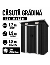 Casuta de gradina din otel galvanizat, Bass Polska, 1,2x1,9x1,8 m, BH 28560