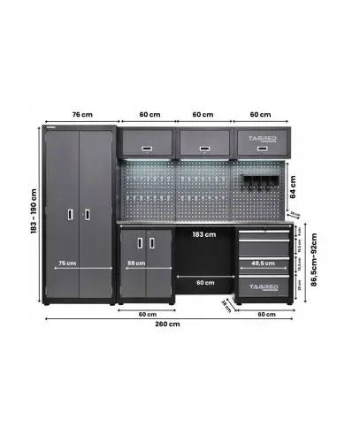 Set mobilier atelier TAGRED 260cm...
