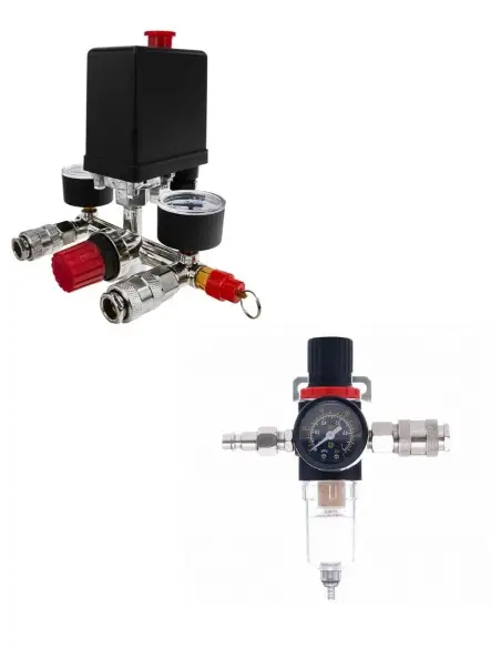 Set presostat compresor si regulator presiune, KRAFT&DELE, 8 bar, D11270+d1497