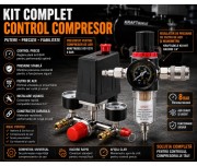 Set presostat compresor si regulator presiune, KRAFT&DELE, 8 bar, D11270+d1497