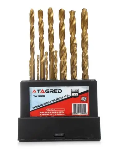 TA1029-Set 13 buc burghie din titan pentru metal de diferite dimensiuni TAGRED Professional - Burghie si sfredele