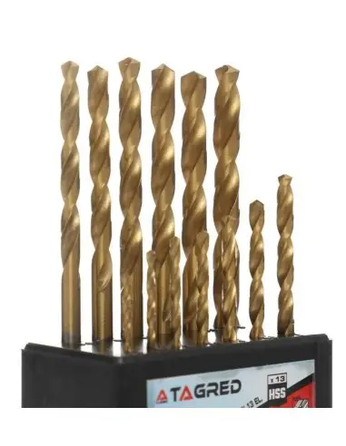 TA1029-Set 13 buc burghie din titan pentru metal de diferite dimensiuni TAGRED Professional - Burghie si sfredele