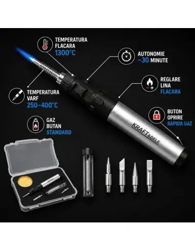 Mini arzator cu gaz Kraft&Dele,...