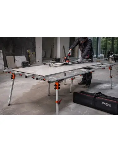 Masa pentru prelucrare gresie, Kraft&Dele, 360x150x80cm, 6 picioare, 250 KG, KD11983