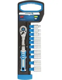 HT1R334- Cheie cu clichet 1/4" si 10 prize diferite Hogert Technik - Chei si truse chei