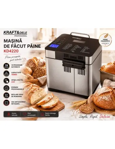 Masina de facut paine, Kraft&Dele, 19 programe,1000g, KD4220
