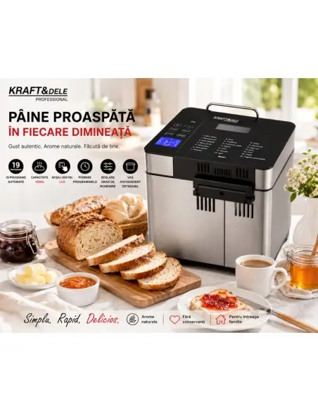 Masina de facut paine, Kraft&Dele, 19 programe,1000g, KD4220