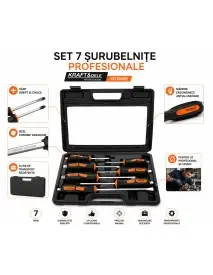 Set surubelnite 7 piese drepte/cruce, Kraft&Dele, KD10899
