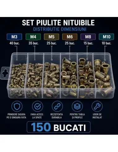 Set piulite nituibile din otel...