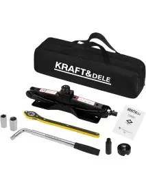 Cric trapezoidal Kraft&Dele, 2 tone, cursa 135-445 mm, set complet cu geanta, KD3527