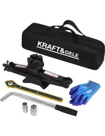 Cric trapezoidal Kraft&Dele, 2,5 tone, cursa 115-430 mm, set complet cu geanta, KD3525