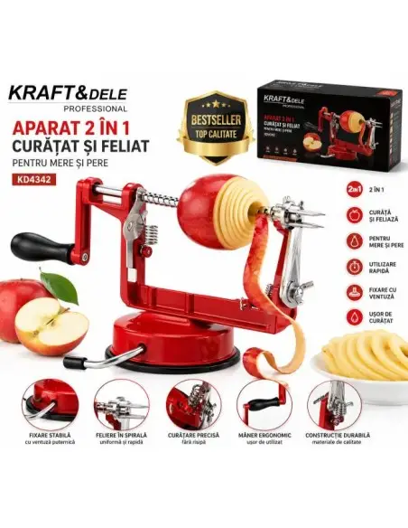 Aparat 2 in 1pentru curatat si feliat, Kraft&Dele, KD4342 Aparat 2 in 1pentru curatat si feliat, Kraft&Dele, KD4342