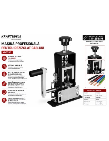 Masina pentru dezizolat cabluri, Kraft&Dele, 1,5–25 mm, KD5396 Masina pentru dezizolat cabluri, Kraft&Dele, 1,5–25 mm, KD5396