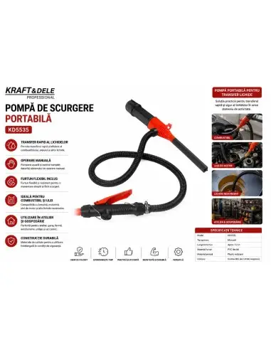 Pompa portabila pentru transfer lichide, Kraft&Dele, KD5535 Pompa portabila pentru transfer lichide, Kraft&Dele, KD5535