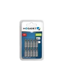 Set 5 biti pentru surubelnita, Hogert, hexagonal, PZ2, 25 mm, otel S2