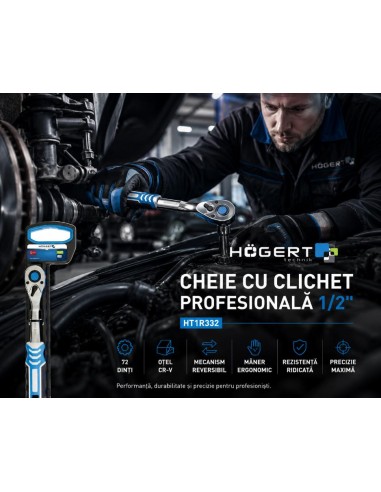 Cheie cu clichet 1/2", Hogert, 72...
