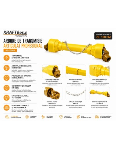 Arbore de transmisie articulat, Kraft&Dele, 75-100 cm, KD10066 Arbore de transmisie articulat, Kraft&Dele, 75-100 cm, KD10066