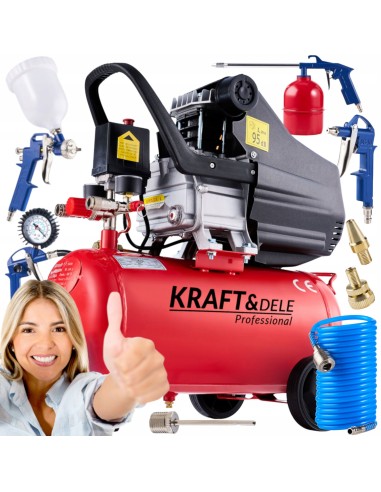 Compresor aer KRAFT&DELE KD400-k3 24L 8 bar cu accesorii Compresor aer KRAFT&DELE KD400-k3 24L 8 bar cu accesorii