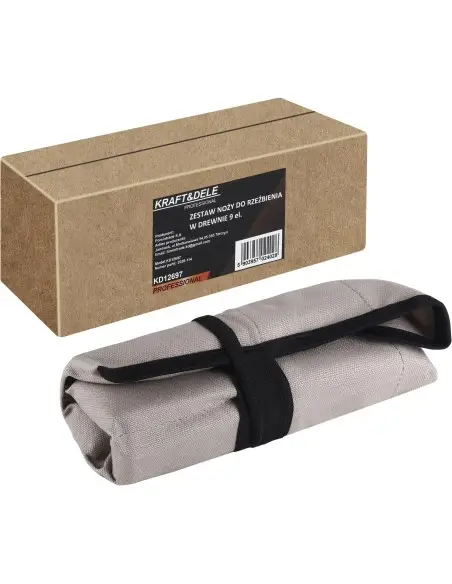 Set 9 piese pentru sculptat lemn, Kraft&Dele, cu husa, KD12697