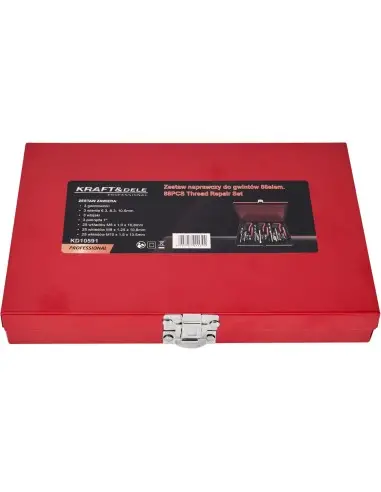 Kit reparare filete cu 88 de piese, Kraft&Dele, otel HSS,KD10591