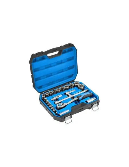 Set chei tubulare 1/2", Hogert, 24 de piese cu clichet si accesorii, HT1R410 Set chei tubulare 1/2", Hogert, 24 de piese cu clichet si accesorii, HT1R410