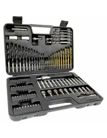 Set burghie si biti, SilverTools, pentru metal, lemn, zidarie si insurubare, 109 piese, S11550