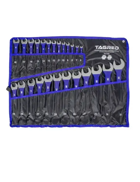 Set chei combinate cu maner cauciucat, Tagred, 25 Piese, 6-32 mm, Cr-V, TA1260