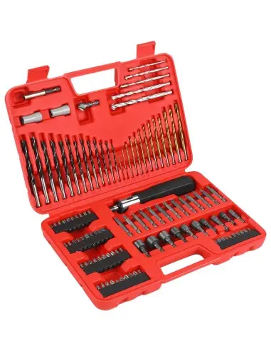 Set burghie biti surubelnita 109 piese, lemn metal zidarie, valiza, Kraft&Dele KD11298