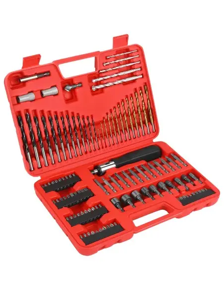 Set burghie biti surubelnita 109 piese, lemn metal zidarie, valiza, Kraft&Dele KD11298