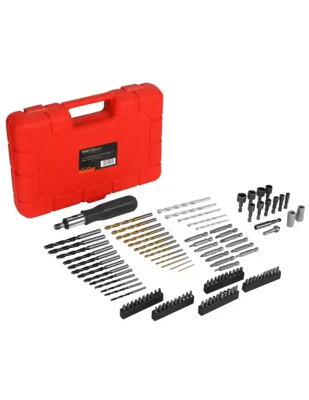 Set burghie biti surubelnita 109 piese, lemn metal zidarie, valiza, Kraft&Dele KD11298