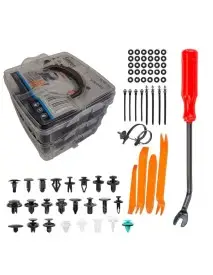 Set cleme auto, SilverTools, 845 piese, 800 cleme + 45 accesorii demontare S11572