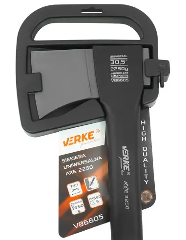 Topor universal, Verke, 2250 g, 760 mm, coada din fibra de sticla, V86605