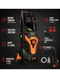 Aparat spalat presiune 2800W 280 bar, sistem auto pornire/oprire, Kraft&Dele KD439