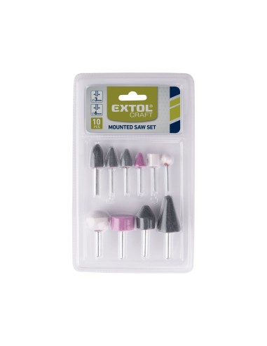 Set 10 pietre abrazive rotative cu tija 3 si 6 mm, Extol, 1822 Set 10 pietre abrazive rotative cu tija 3 si 6 mm, Extol, 1822