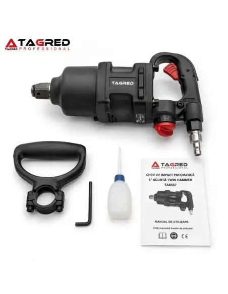 Cheie pneumatica impact 1" 4200Nm scurta Twin Hammer, 6000rpm, 3 trepte, Tagred TA8557 Cheie pneumatica impact 1" 4200Nm scurta Twin Hammer, 6000rpm, 3 trepte, Tagred TA8557