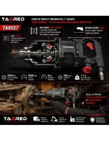 Cheie pneumatica impact 1" 4200Nm... Cheie pneumatica impact 1" 4200Nm...