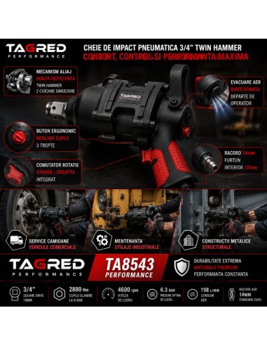 Cheie pneumatica impact 3/4" 2880Nm... Cheie pneumatica impact 3/4" 2880Nm...