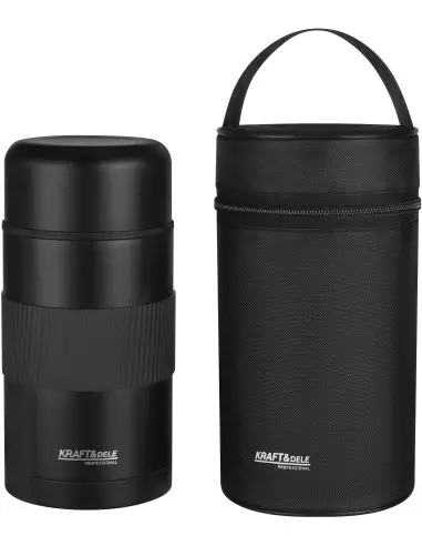 Termos pentru alimente, Kraft&Dele, 1 L cu bol si husa, KD4270