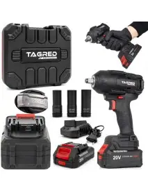 Cheie de impact cu acumulator 20V, TAGRED, 1000 Nm, 2 baterii, TA8023