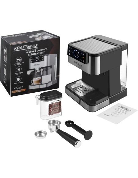 Espressor, Kraft&Dele, 1500 W, 20 bar, LCD, KD4292 Espressor, Kraft&Dele, 1500 W, 20 bar, LCD, KD4292