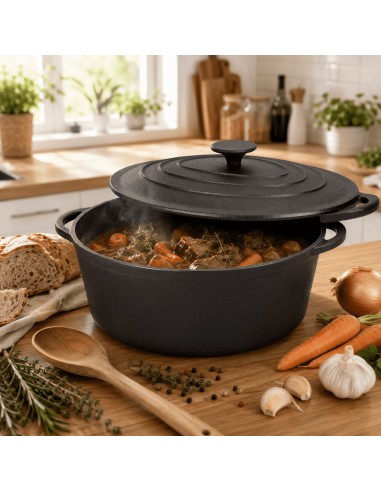 Tava de copt din fonta 6.4L, Kraft&Dele, 33 cm, cu capac, KD4246 Tava de copt din fonta 6.4L, Kraft&Dele, 33 cm, cu capac, KD4246