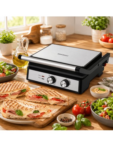 Gratar electric 2400W, Kraft&Dele, deschidere 180°, termostat, KD4201