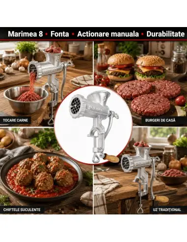 Masina de tocat carne manuala nr. 8, Kraft&Dele, fonta galvanizata, KD4191