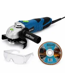 Kit polizor unghiular 1500W, Kraft&Dele, D1533 + 10 discuri taiere metal + ochelari protectie